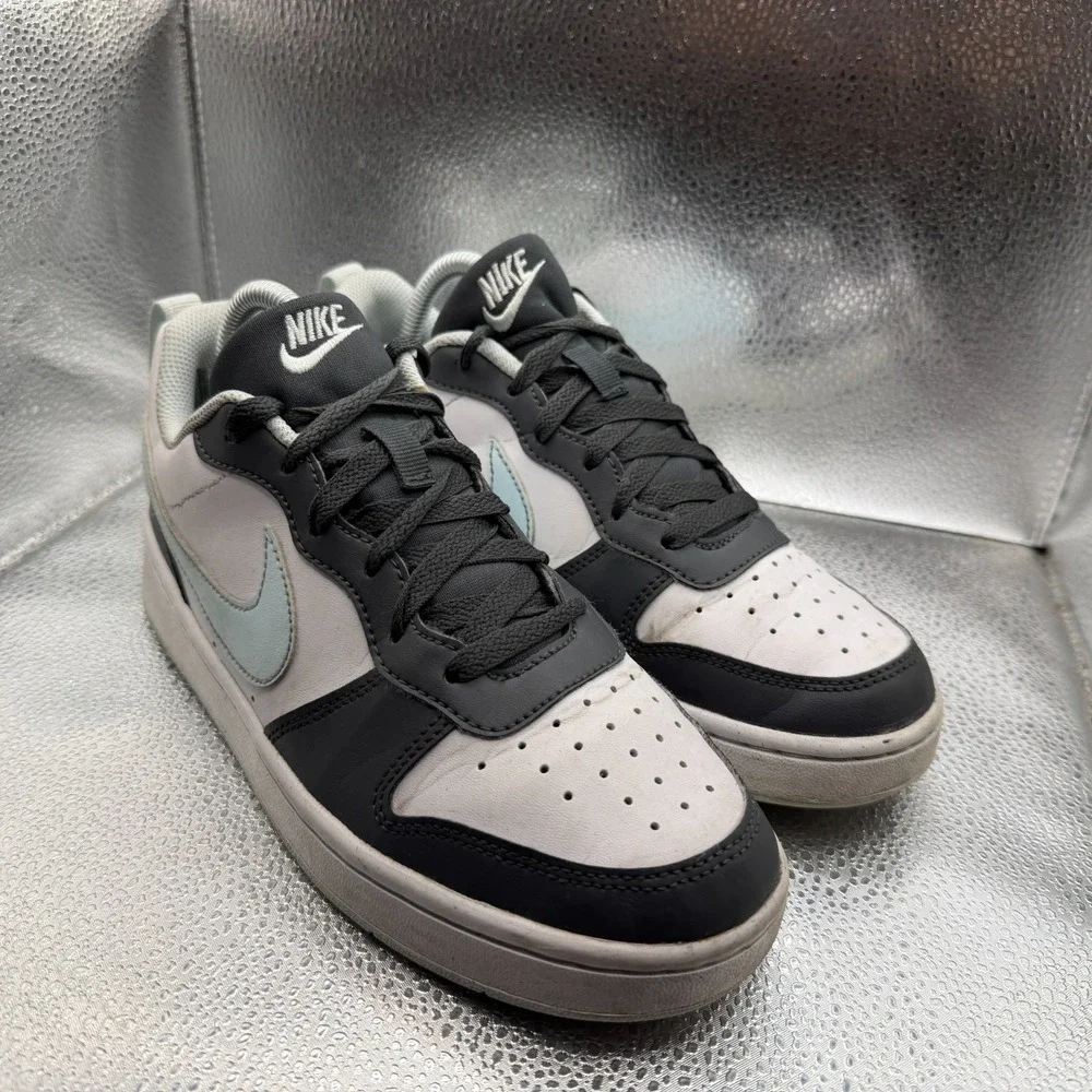 Size 6Y Nike Court Borough Low Anthracite White Blue Kids Sneakers HQ3258-060‎